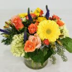 bright yellow and orange bouquet of flowers