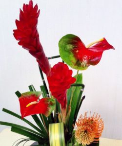 A taste of the tropics with this custom designed bouquet of tropical and exotic flowers