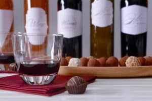 Romantic wine and chocolates